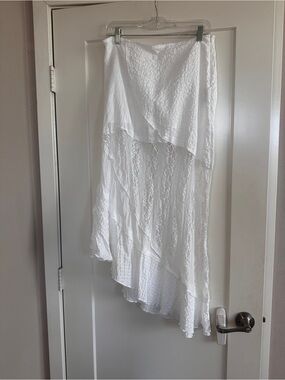 Cotton On White Asymmetrical Lace Layered Skirt